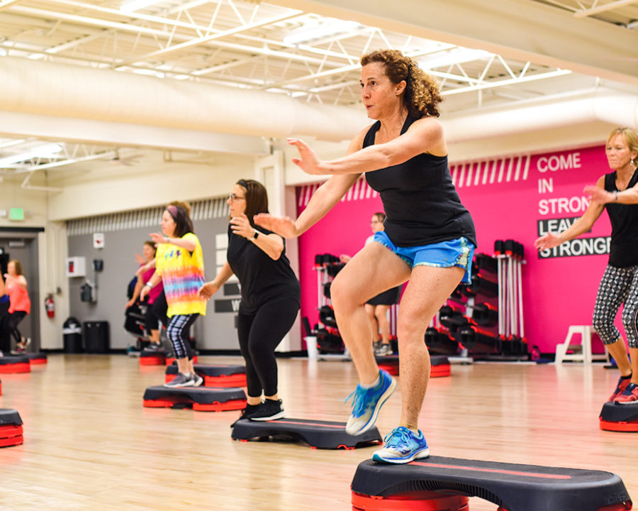 Women taking a workout class