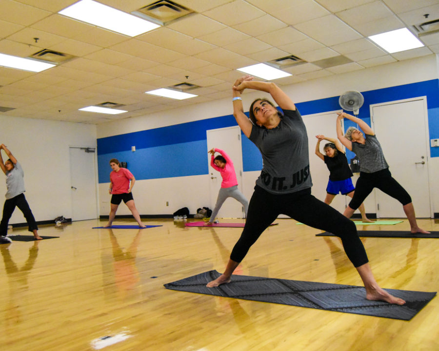 Group of women doing yoga