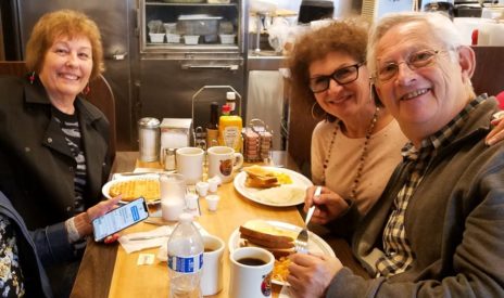 Three seniors eating lunch at Social Activities