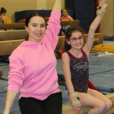 Two girls at gymnastics