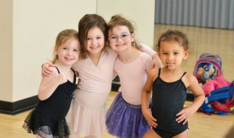 three girls at dance at Early Childhood Teens dance program