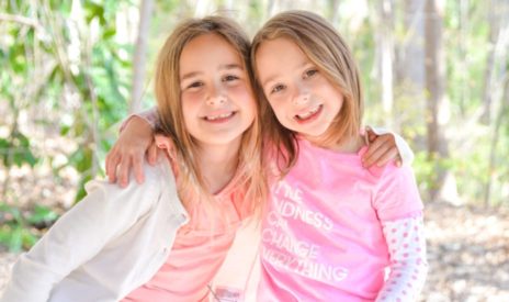 Girls hugging at the School's Out Camp program