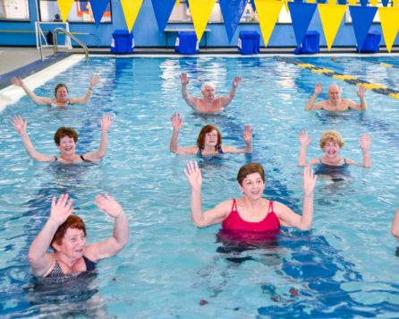 Seniors in a Water Fitness Class