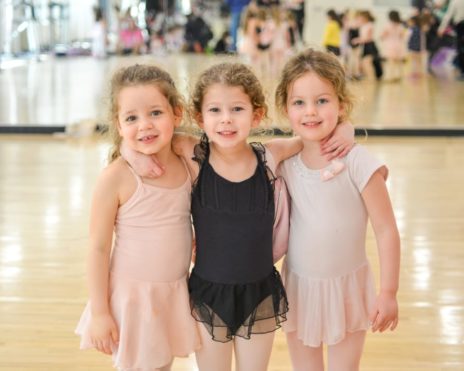 Three young girls at ballet